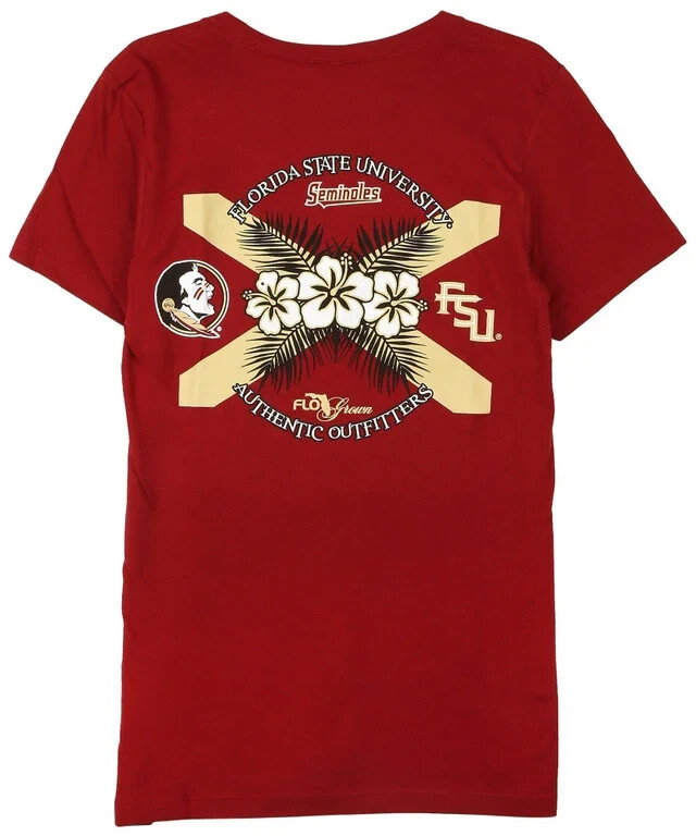 Nwt Ladies  Flo Grown Maroon Graphic Cotton  T Shirt Xl