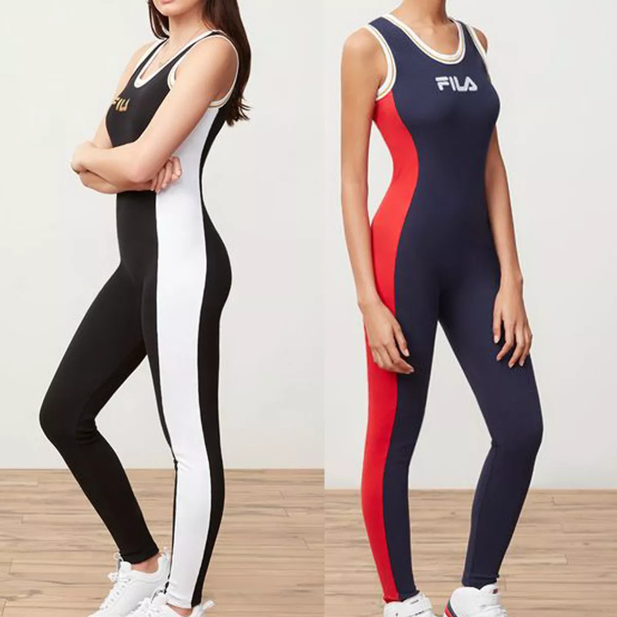 Fila High IVORY Unitard Legging Jumpsuit LW181M17