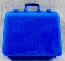 1970s Barbie Doll Size Luggage Suitcase Blue Plastic Vintage 15452