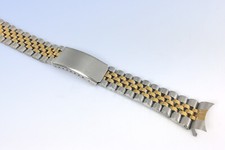 18mm 19mm 20mm Two-Tone Jubilee Style WATCH Band Bracelet w Curved Ends