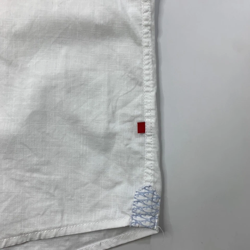 Pure H Tico рубашка мужская L большой Slim Fit белый на пуговицах коротким рукавом сплетенный трикотаж - Изображение 4 из 4