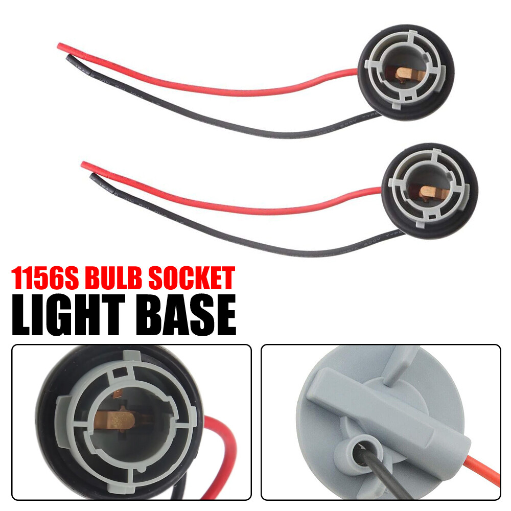 2X 1156 S Pigtail Plug Stop Brake Turn Light Bulb Socket Harness