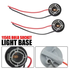 2X 1156 S Pigtail Plug Stop Brake Turn Light Bulb Socket Harness Wire Universal