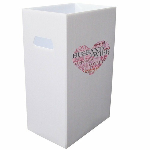 Reusable 4mil Corrugated Plastic Wedding Waste Bin Set of 6 “ Heart - Picture 2 of 4