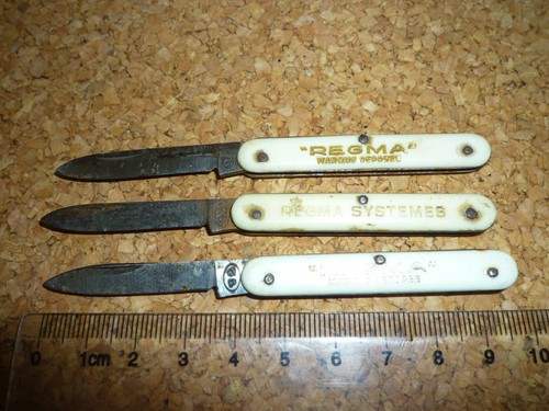 LOT DE 5 Couteaux De Poche Vendetta Manche Bois De Teck 20 Cm Avec Carte Corse Item 12289829