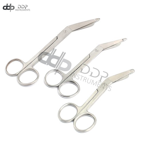 Juego de 3 tijeras de vendaje lister de 4,5"" 5,5"" 7,5"" instrumentos médicos quirúrgicos - Imagen 3 de 3