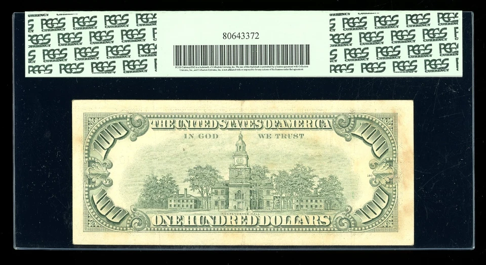 DBR 1990 $100 FRN STAR Kansas City Fr. 2173-J* PCGS App 35 Serial J00396859* - Image 2 of 2