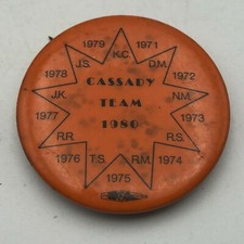1980 Cassady Team Button Badge Pinback Vintage Unusual Not Sure Vintage H9
