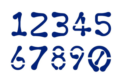 INK BLOT Numbers Stencil - 2 Inch Pen Font Address House Plastic Sheet S912-810