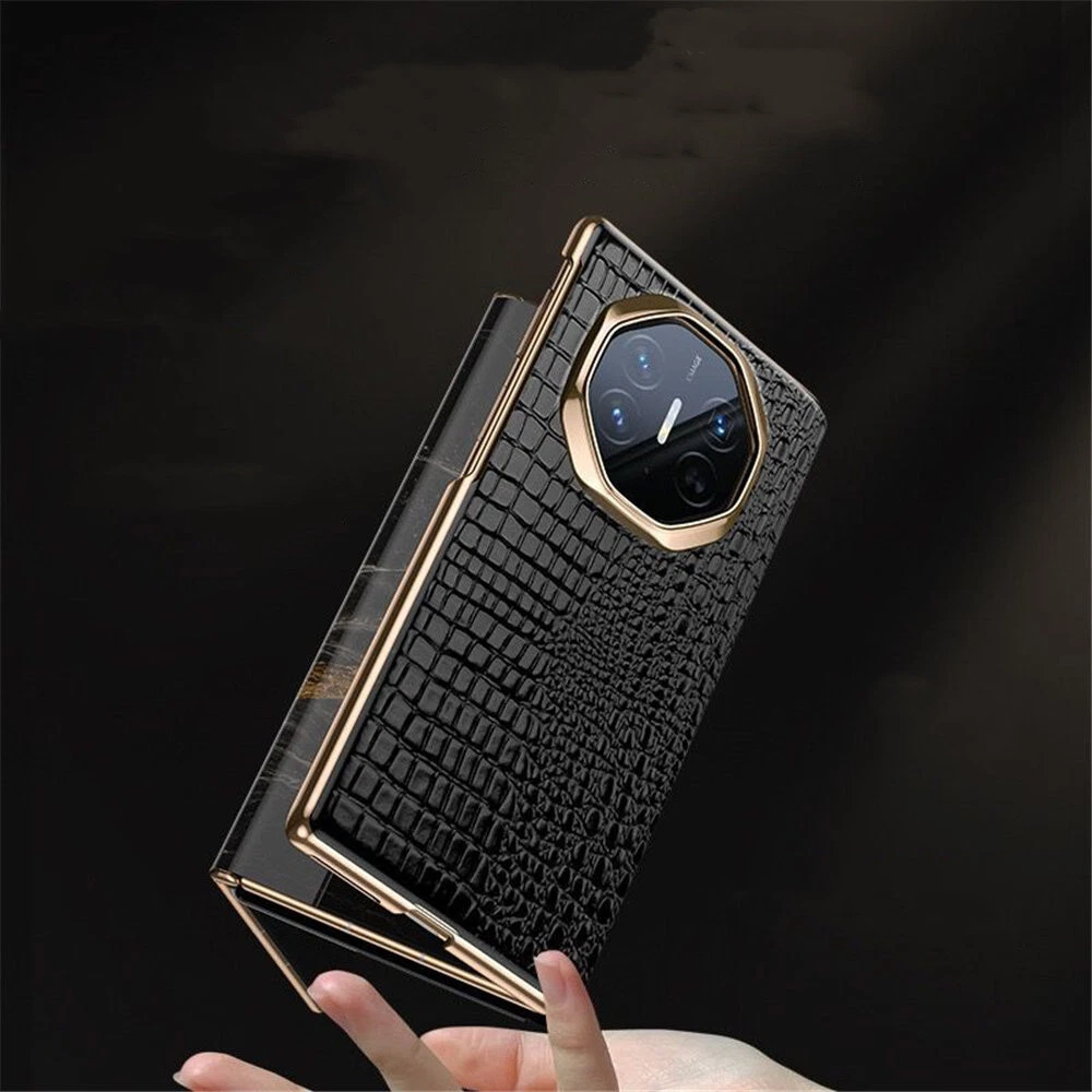 Genuine Cowhide Leather Crocodile Flip Case For Huawei Mate XT Business Cover - Picture 5 of 13