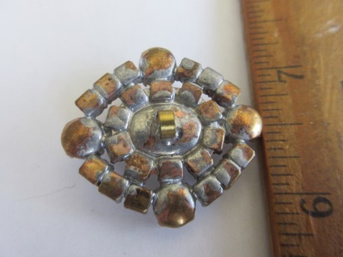 Magnificent Czech Vintage Style Glass Rhinestone Button Crystal Clear - Bild 3 von 3