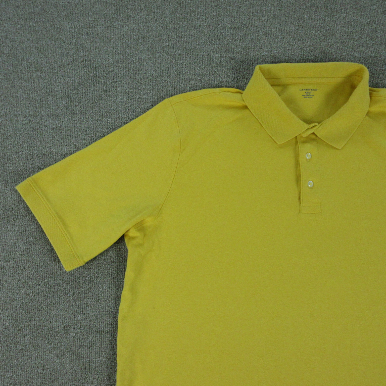 Lands' End Shirt Men's XXL Tall Yellow Pima Cotton Short Sleeve Polo eBay