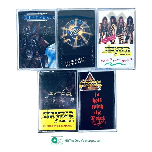 5 Stryper Cassette Tapes - Hell With The Devil, Reason For The Season, Soldiers