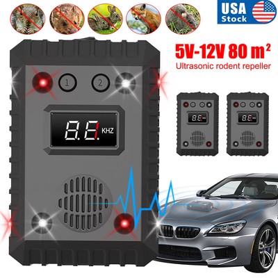 Ultrasonic Mouse Repeller Rodent Deterrent for Car Engine Pest Control 2 Modes