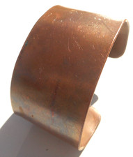 Vtg Copper Rustic Patina Adjustable Cuff Brac...