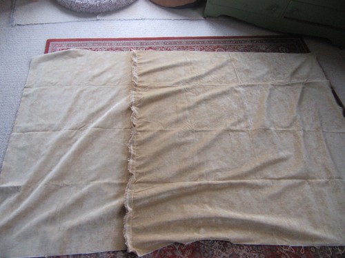 Gold Velvet Furnishing Fabric Remnant /Project .82" x 55" .2 halfs sewn together - Picture 2 of 9