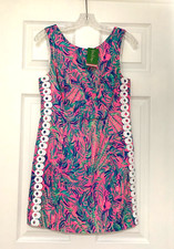 NWT Lilly Pulitzer Mila Shift Dress Coco Breeze sz 2 Palms Leaves Cotton Lace