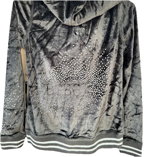 BCBGMAXAZRIA Trainingsanzug neu mit Etikett (140 $) 2-teilig Strass Reißverschluss Hoodie/Capri Bein Hose S - Bild 6 von 10