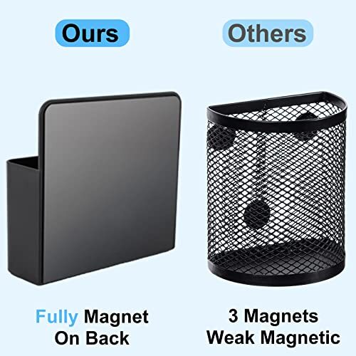 Magnetic Pen Holder,2 Pack Magnetic Dry Erase Marker Holder with Generous Black - Picture 3 of 6
