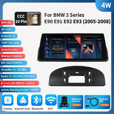 CarPlay Android13 for BMW 3 Series E90 E91 E92 E93 CCC 10.25''Car Stereo GPS Navi