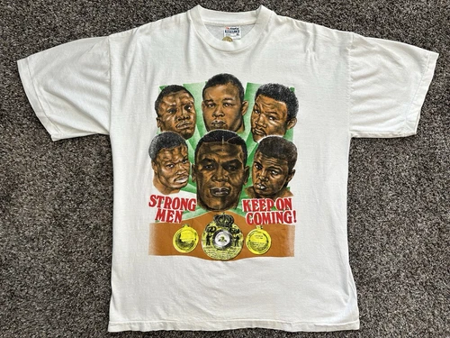 90s Boxing MIKE TYSON Muhammed Ali Joe Frazier Louis 1990s vintage concert t-shirt, vintage, size XL, single stitch, B+ condition