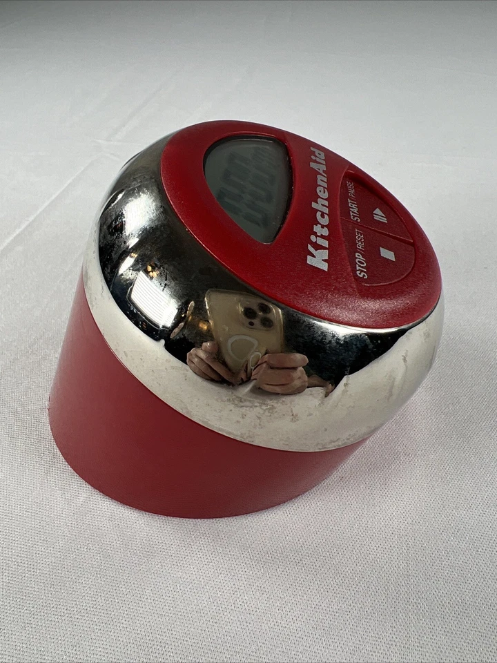 Kitchen Aid Digital Kitchen Timer Red & Chrome Cooks Series Tested/Working EUC - Image 3 of 4