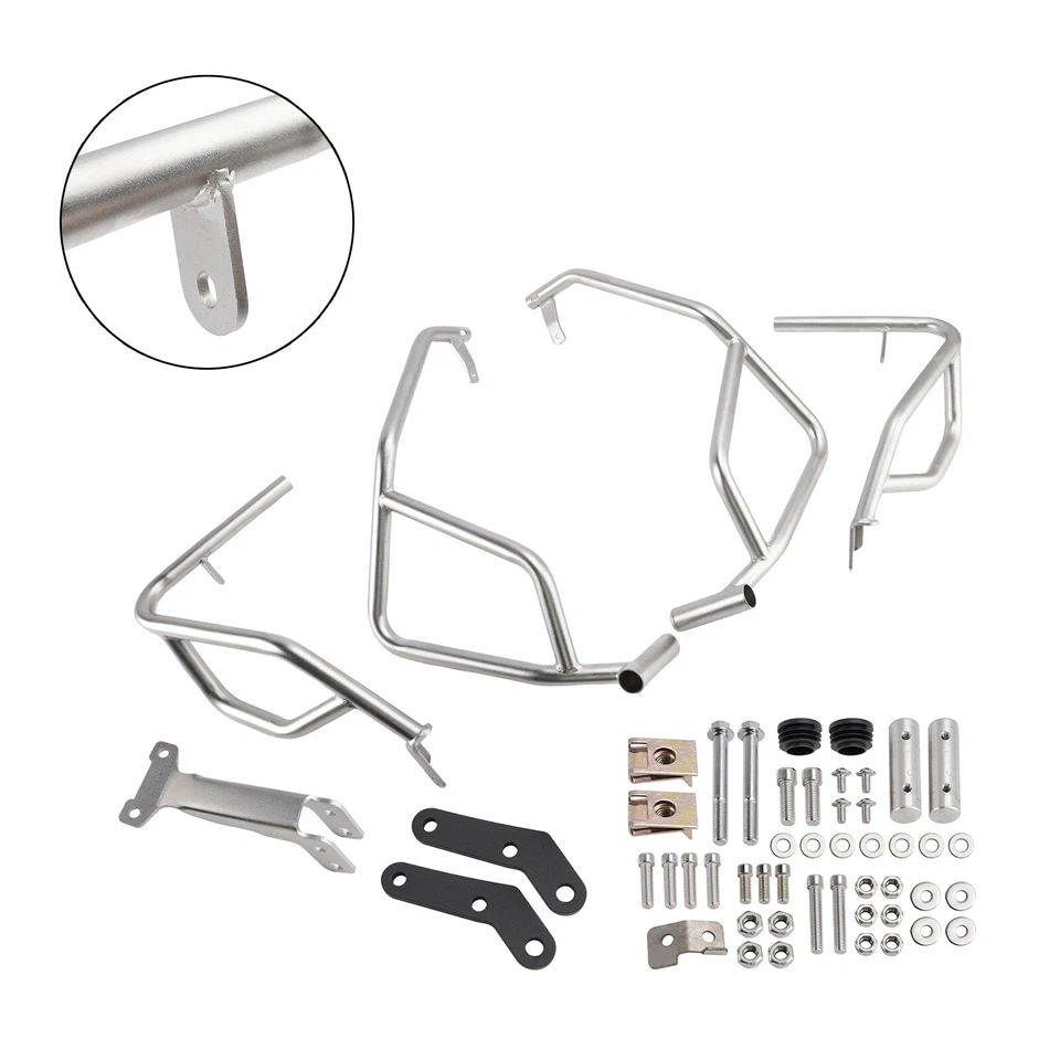 Barre Di Protezione Telaio Protezioni Acciaio D'Argento Per Honda Xl750 Transalp - Immagine 4 di 4