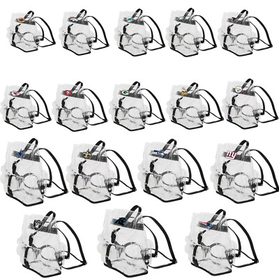 Football Backpack Bag Transparent Clear 12''x4.5''x10'' Pick Your Team