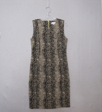 Calvin Klein Dress Women 10 Snake Animal Print Zipper Career Office Church