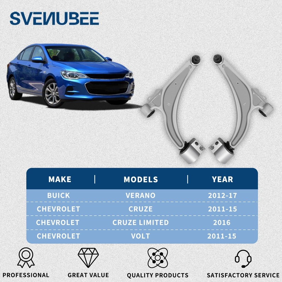 Pair Front Lower Control Arms for 2011 - 2015 Chevrolet Volt Cruze Buick Verano - Изображение 2 из 4