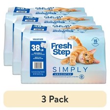 Fresh Step Simply Unscented Multi-Cat Litter 38 lb 3 Pack 