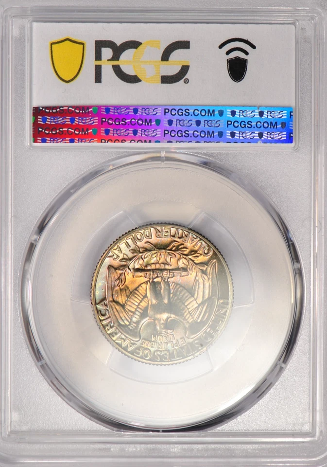 1967 TONED SMS Washington Quarter PCGS SP66 MS 66 Toning Coin 25C - Image 3 of 4