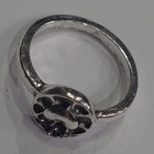 Silver Tone Stainless Steel Round Floral Clover Band Ring Size 5 No Stone — photo 1