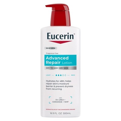 Eucerin Advanced Repair Body Lotion for Very 16.9 Fl Oz (Pack of 1), White 