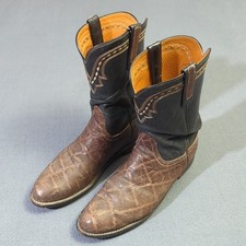 Lucchese 2000 Boots Men's 8.5 Brown With Black Uppers T000202 Western Cowboy