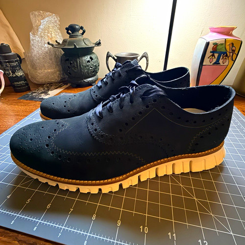 Cole Haan Zerogrand Wing Ox Wingtip Oxford Sneaker Nubuck Lace-Up Black