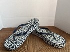 Authentic Michael, Kors Platform Flip-Flops Size 11, NavyWhite W/ Silver Logo — photo 2