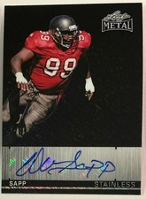 2026 Leaf Metal Warren Sapp Auto Autograph Stainless Shimmer Black #d 1/1
