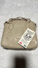 New NWT Valentino Orlandi Crossbody Bag Purse Taupe Vegan Leather Double Handle