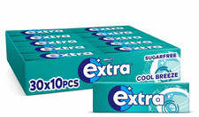 30 Packets of 10 pcs Wrigleys Extra Sugar Free Chewing Gum Cool Breeze