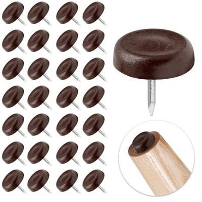 Waziaqoc 120PCS Nylon Furniture Sliders, Brown Nail On Furniture Glides