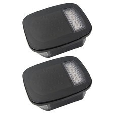 Pair For Jeep Wrangler Cj Tj Yj Smoked Led Tail Lights Braketurn Reverse Lamps