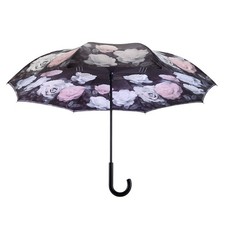 Galleria Reverse Close Stick Umbrella Vintage Roses-Art on both sides