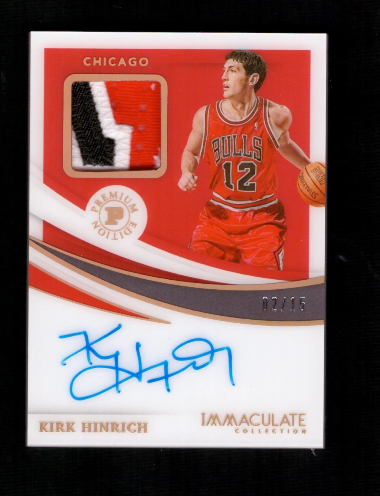 2020-21 Panini Immaculate Kirk Hinrich Premium Edition Patch Auto 02/15