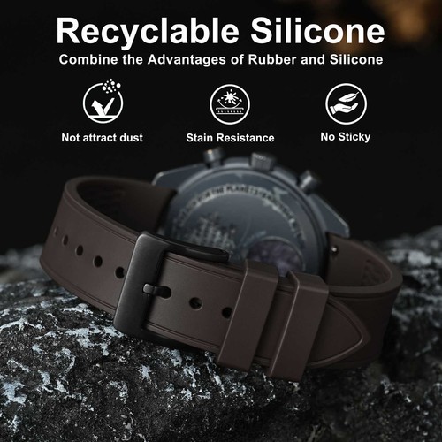 Correa de reloj de silicona WOCCI para hombre, correa de repuesto de liberación rápida ancho 20 22 mm - Imagen 130 de 171