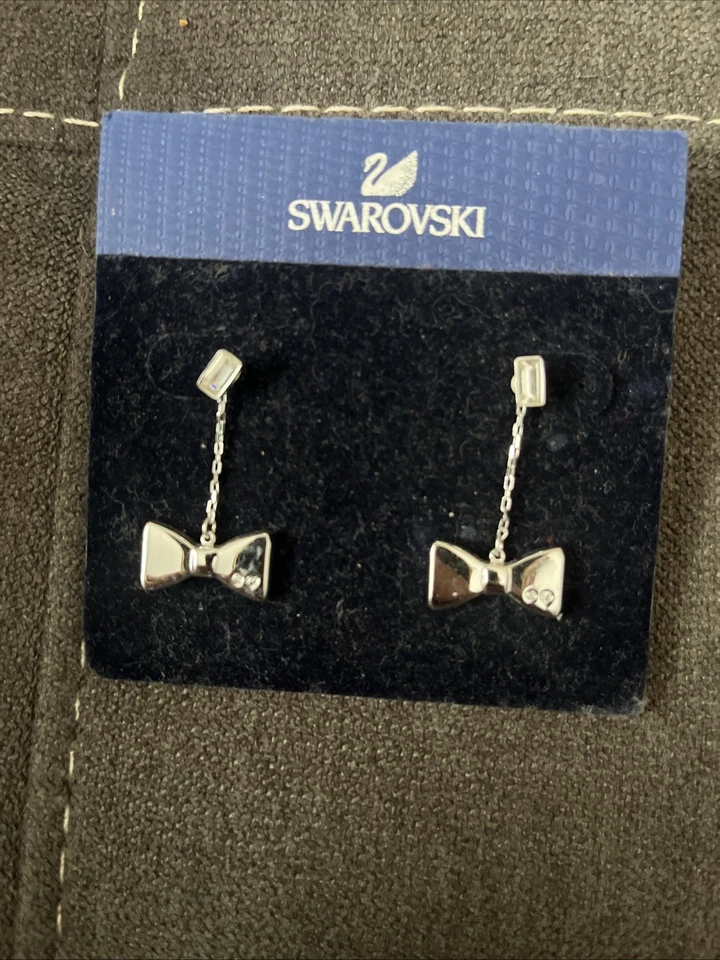 Swarovski Dangling Crystal Bow With Black Gems Worn One Time Only - Image 2 of 3