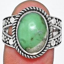 Premium Utah Variscite 925 Sterling Silver Ring Size 9  Natural Green Gem