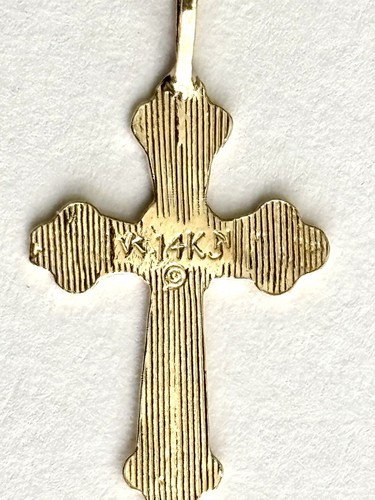 14K massiv Gold Kreuz Anhänger 25mm Länge - Bild 4 von 6