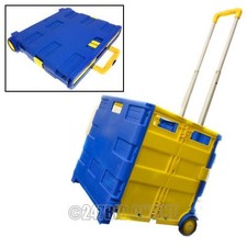 Folding Shopping Trolley Cart Foldable Rolling Car Boot Storage Box 40kg Max