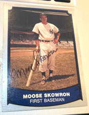 1988 PACIFIC BASEBALL LEGENDS  MOOSE SKOWRON  SIGNED AUTO BASEBALL CARD#82+CERT
